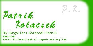 patrik kolacsek business card
